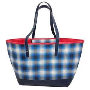 Tommy Hilfiger Kimberly Tote Blue And White Plaid Hand Bag, New With Tags *read
